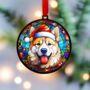 Akita In Santa Hat Suncatcher Decoration, thumbnail 1 of 6