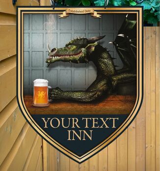 Dragon Inn Personalised Pub Sign/Bar Sign/Man Cave, 4 of 8