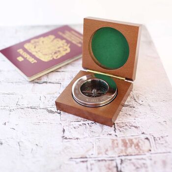 Compass Personalised With Timber Box, 5 of 6