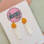 Candle Glitter Christmas Earrings / Festive Jewellery / Classic Holiday Jewellery / Christmas Letterbox Gift, thumbnail 6 of 6