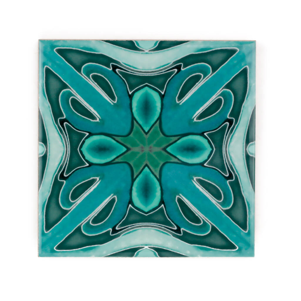 'Malachite Twining' Green Blue Kitchen Tile, 1 of 7