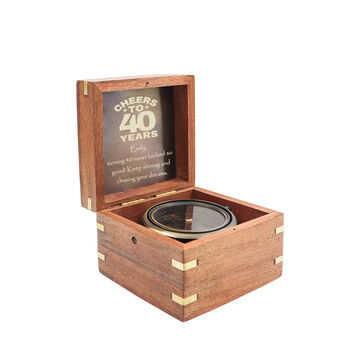 Personalised 40th Birthday Heritage Gimbal Compass Gift, 9 of 12