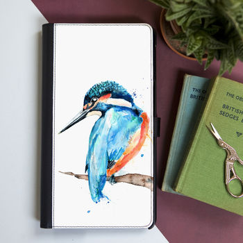 Inky Kingfisher Faux Leather Phone Case With Card Slots, 4 of 5