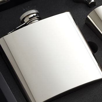 Personalised Hip Flask Box Set With Engraved Cups, 2 of 5