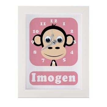 Personalised Childrens Monkey Clock, 6 of 9