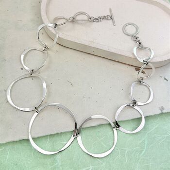 Chunky Sterling Silver Circle Link Bracelet, 5 of 6