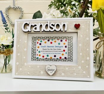 Personalised Grandson Photo Frame Birthday Gift, 2 of 9