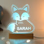Personalised Cute Fox Wooden LED Night Light, thumbnail 3 of 10