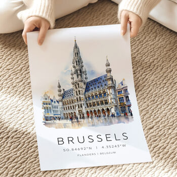 Brussels Belgium Europe City Landmark Travel Poster, 3 of 7