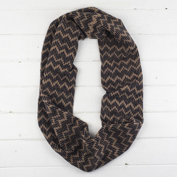 Zig Zag Knitted Circle Scarf, 4 of 6