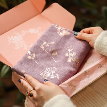 Personalised Rose Gold Foil Birth Flower Scarf, 10 of 11