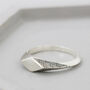 Engraved Sterling Silver Diamond Signet Ring, thumbnail 10 of 12