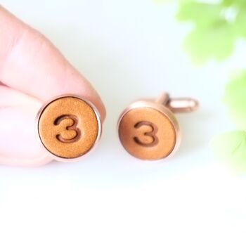 Personalised Leather Cufflinks Anniversary Gift, 11 of 12