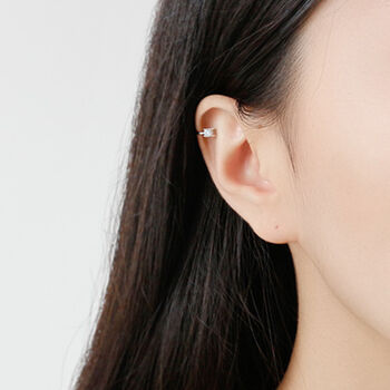 Sterling Silver Pearl And Crystal Reversible Ear Cuff, 3 of 5