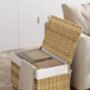 Woven Storage Basket With Lid Blanket Bin, thumbnail 4 of 8
