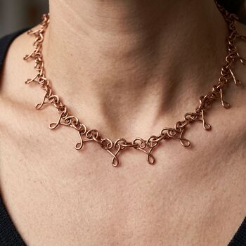 Copper Chain Statement Necklace, 3 of 6