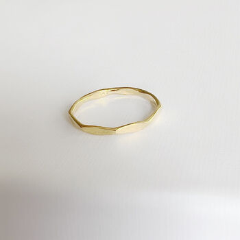 Faceted 18ct Gold Vermeil Plated Stacking Ring, 2 of 7