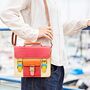 Shruti Small Multicoloured Recycled Leather Satchel, thumbnail 5 of 12