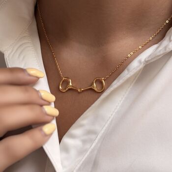 Personalised Snaffle Bit Necklace, Silver Or Gold, 5 of 12