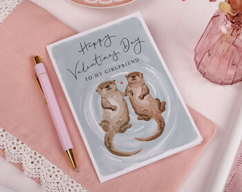 Otter Valentine Card For Girlfriend, 2 of 2