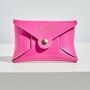 Personalised Fuchsia Pink Leather Card + Coin Purse, thumbnail 2 of 6