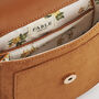 Tan Floral Faux Suede Embroidered Saddle Bag, thumbnail 8 of 9