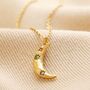 Crystal Crescent Moon Hammered Pendant Necklace, thumbnail 3 of 11
