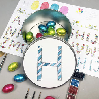 Personalised Initial Chocolate Egg Treat Tin, 3 of 7