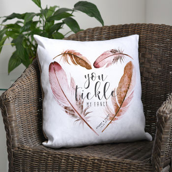 Personalised Watercolour Feather Cushion, 6 of 7