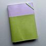 Vegan Leather Pocket Journal Lilac And Matcha, thumbnail 1 of 5