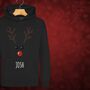 Rudolph The Reindeer Personalised Kids Hoodie Christmas Jumper, thumbnail 9 of 11