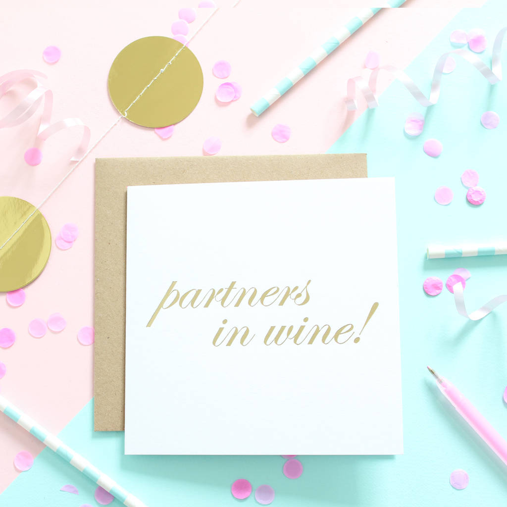 Partners In Wine, Gold Foiled Card, 1 of 2