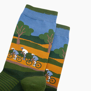 Summer Cycling Bamboo Socks In Green, 2 of 4