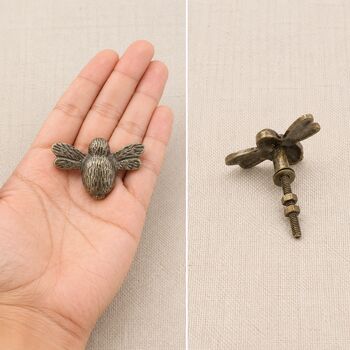 Vintage Brass Flying Bee Drawer Knob, 7 of 9
