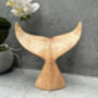 Hand Carved 19cm Diving Whale Tail Wooden Ornament Gift, thumbnail 9 of 12
