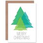 Xmas Three Trees Merry Fun Christmas Card, thumbnail 1 of 4