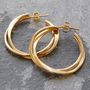 Wire Interwoven Rose Gold Plated Silver Hoop Earrings, thumbnail 6 of 8