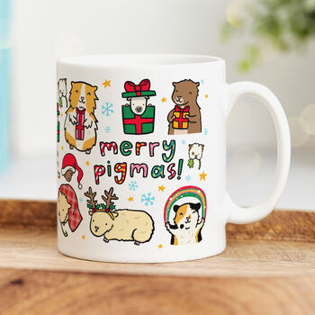 'Merry Pigmas' Guinea Pig Christmas Mug, 3 of 4