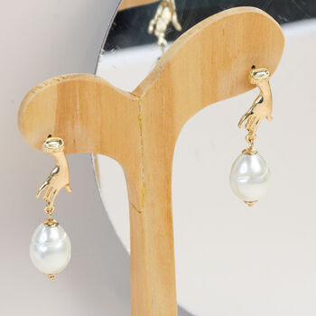 Gold Drop Earring With Alien Pearl, 4 of 7