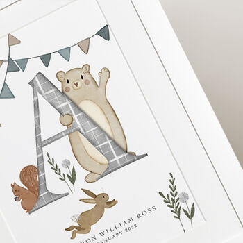New Baby Woodland Initial Print, 4 of 4