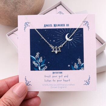 Angel Number Necklace Sterling Silver, 9 of 12