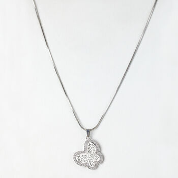 Sparkly Butterfly Pendant Necklace, 3 of 5