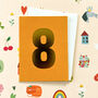 Mini Gold Foiled Number Eight Card, thumbnail 3 of 5