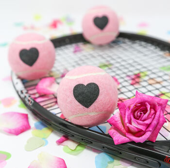 Tennis Lovers Heart Motif Tennis Balls, 9 of 12