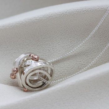 Personalised Silver And Gold Ball Scroll Necklace, 10 of 10