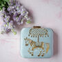 Pastel Blue Horse Embellished Clutch, thumbnail 1 of 2