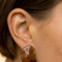 Tortoiseshell Brown Resin Earrings, thumbnail 3 of 5
