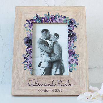 Personalised Photo Frame With Purple Flowers, 6 of 11