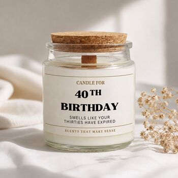 40th Birthday Gift Funny Scented Candle Gift For Friends, 3 of 8