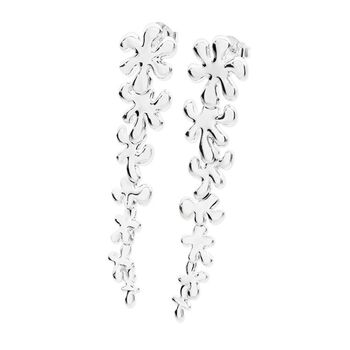 925 Sterling Silver Long Taper Splash Earrings, 2 of 3